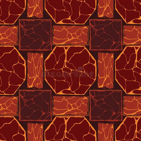 Cartoon Game Texture, Lava Surface Seamless Pattern. Game Asset Walls and Environment Background ...