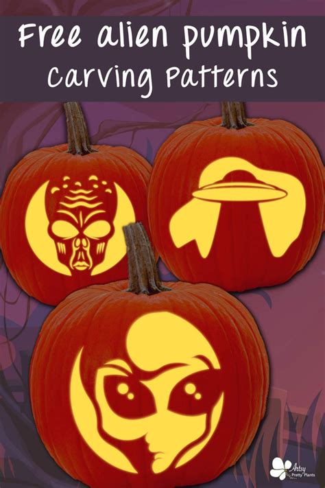 17 Free Alien Pumpkin Carving Patterns (Printable Stencils) - Artsy Pretty Plants