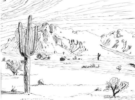 Desert Scene by Arctic-Wolf13 on DeviantArt | Desert drawing, Pencil drawings, Pencil sketches ...