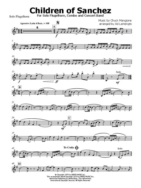 Children of Sanchez Full Score Concert Band Solo Flugelhorn | PDF