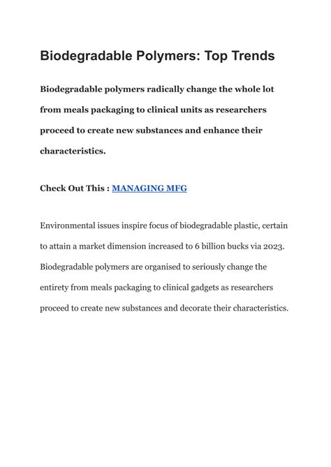 PPT - Biodegradable Polymers Top Trends PowerPoint Presentation, free download - ID:11688509