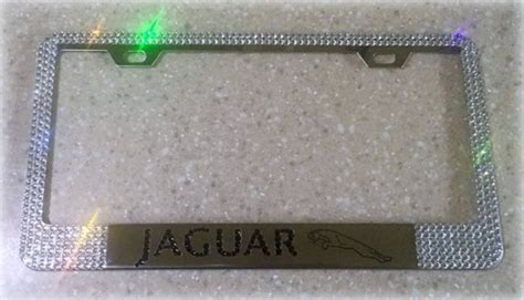 Jaguar License Plate Frame made with Swarovski Crystals