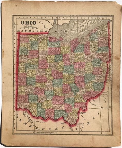 an old map of the state of ohio