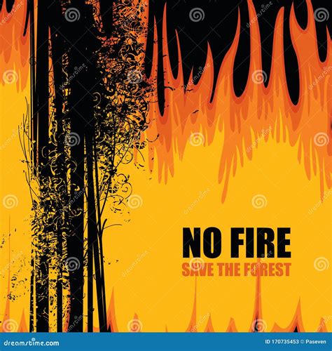 ECO Poster on the Theme of Forest Fires, Save the Forest Stock Vector ...