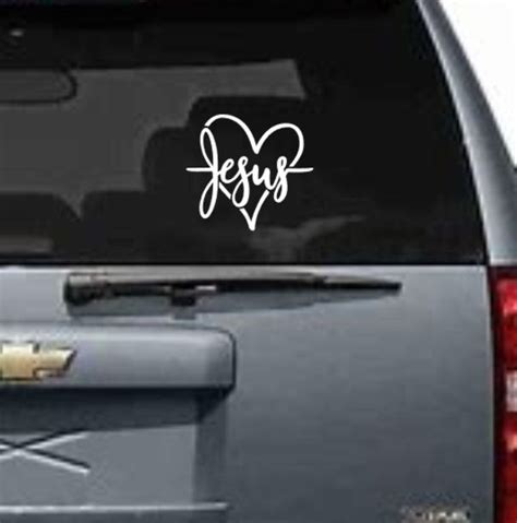 Jesus Heart Car Decal - Etsy | Christian car decals, Christian car ...