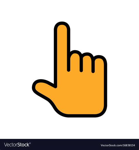 Touching or pointing hand flat icon Royalty Free Vector