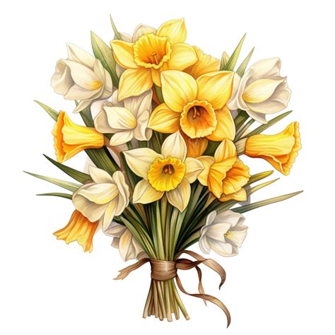 Bouquet Of Daffodils Illustrations, Daffodil, Yellow, Flower PNG Transparent Image and Clipart ...