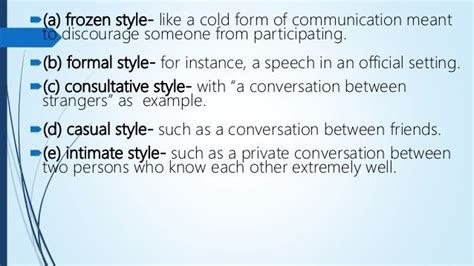 Types of Speech Style