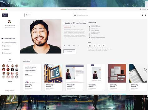 Working on the profile layouts for desktop by Darian Rosebrook on Dribbble