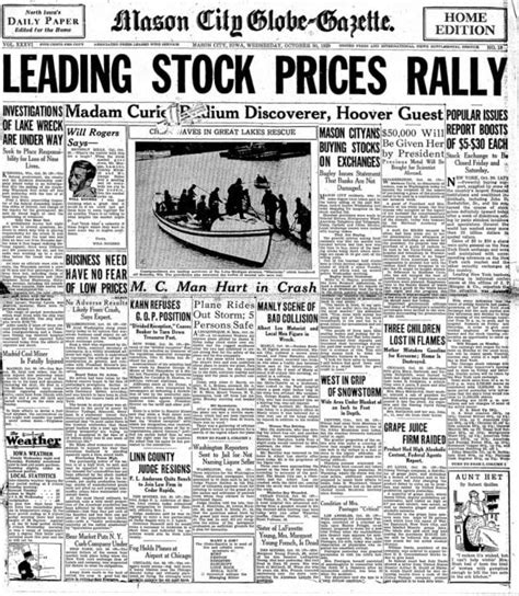 The Great Depression newspaper headlines: Turmoil & uncertainty after ...