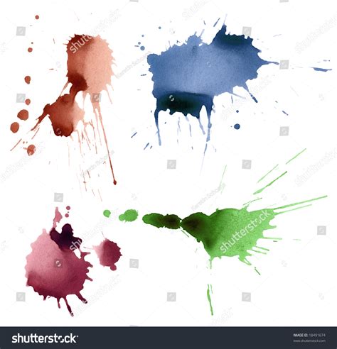 Set Of Ink Splashes Stock Photo 18491674 : Shutterstock