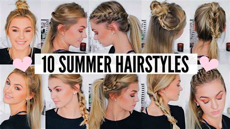 10 CUTE & EASY SUMMER HAIRSTYLES - YouTube