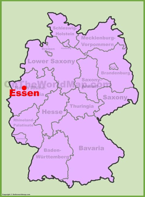 Essen location on the Germany map - Ontheworldmap.com