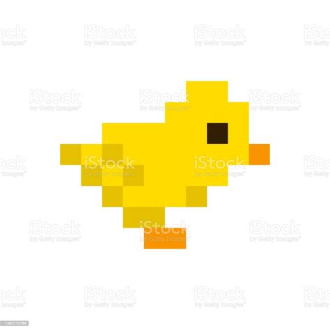 Duck Icon Pixel Art Style 8bit Isolated Vector Illustration Pixel Art ...