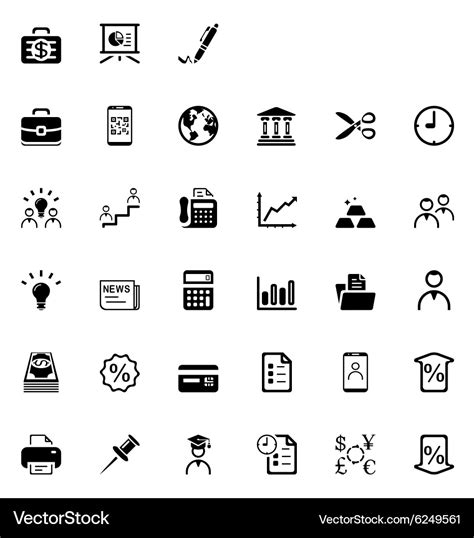 33 black business icons Royalty Free Vector Image