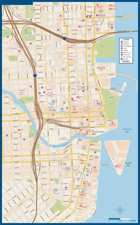 Miami Downtown Map | Digital Vector | Creative Force