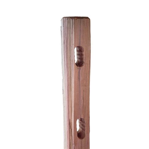 4 in. x 4 in. x 4 ft. 2-Hole Western Red Cedar Split Rail Fence Line Post-146249 - The Home Depot