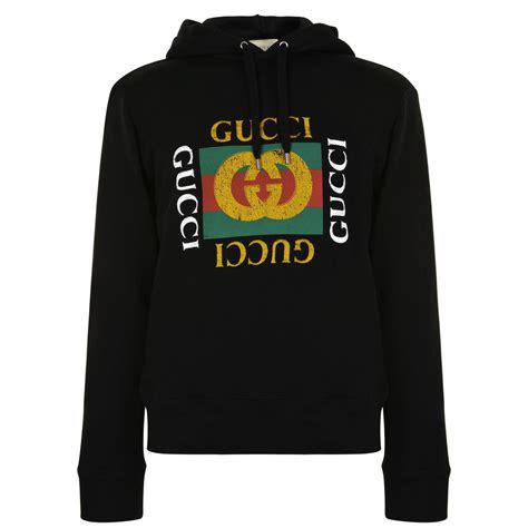 Lyst - Gucci Fake Logo Hooded Sweatshirt in Black for Men - Save 1. ...