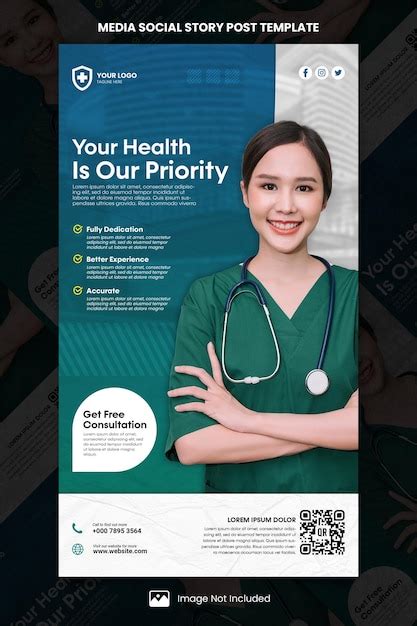 Premium PSD | Your Health Is Our Priority Media Social Story Post Template