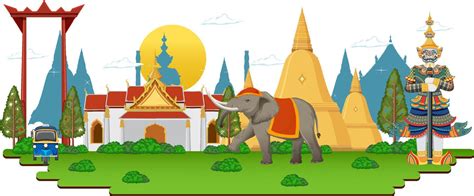 Bangkok Thailand With Landmarks 8273520 Vector Art at Vecteezy