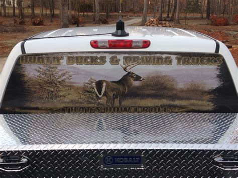 Rear window mural. Huntin bucks and driving trucks. Dixie outfitters | Window mural, Rear window ...