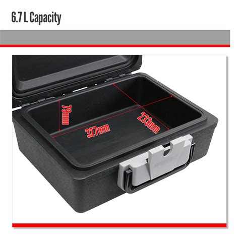 Security Box Fireproof Water Resistant Chest A4 Safe Cash Money Emergency