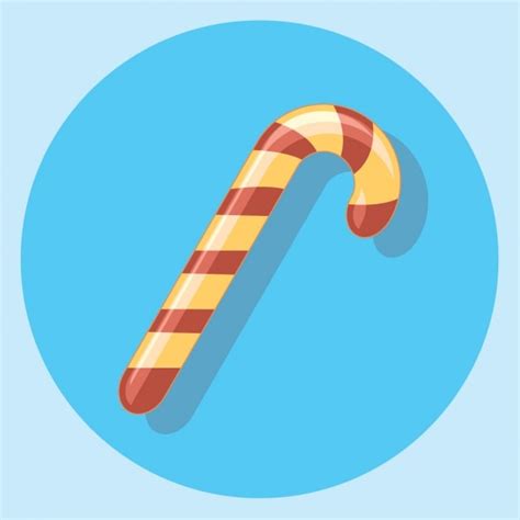 Free Vector | Candy cane icon with shadow