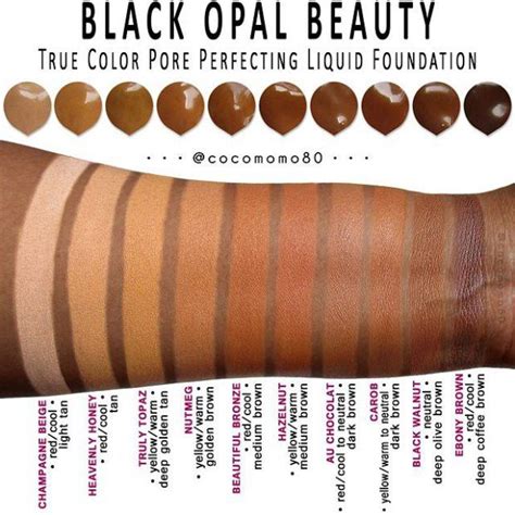 black opal liquid foundation swatches Black Girl Makeup, Girls Makeup ...