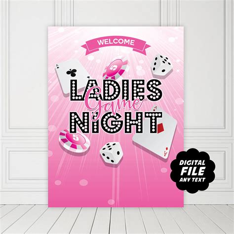 Ladies Game Night Party Backdrop Printable and Personalized | Etsy