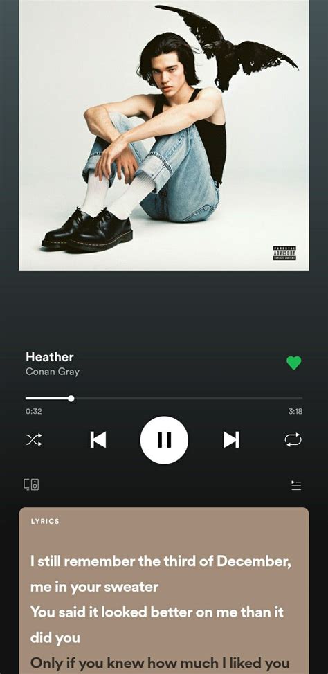 Heather by Conan Gray | Musica spotify, Escuchando música, Canciones