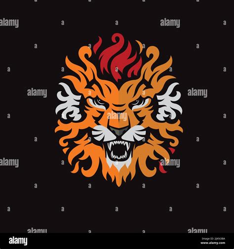 A beautiful roaring lion on the black background Stock Vector Image & Art - Alamy