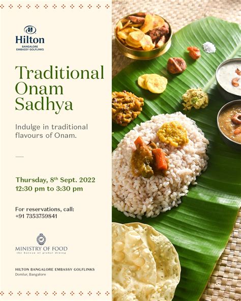 Relish the traditional Onam Sadhya at Hilton Bangalore Embassy GolfLinks — www.hospemag.me