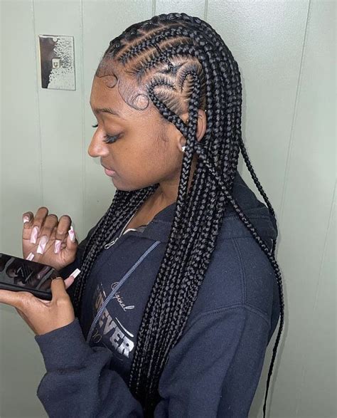 25 Heart Braids Braided Hairstyle Ideas for Black Women | Braids hairstyles pictures, Pretty ...