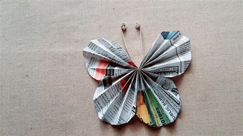 Waste news paper butterfly / Easy paper craft ideas / waste material ...