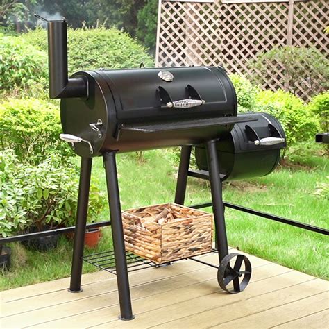 Sophia William Outdoor Offset Smoker Charcoal BBQ Grill, 512 Square ...