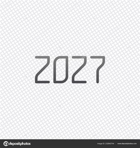 2027 Number Icon Happy New Year Grid Background Stock Vector Image by ...