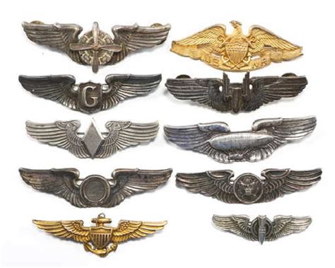 WWII US ARMY AIR FORCE PILOT WINGS MIXED LOT OF 10