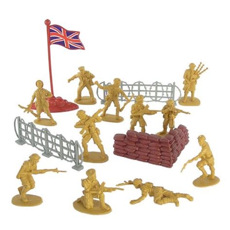 nett store plastic soldiers: 38 piece Plastic Army Men British Soldier Figures Play Set 54mm by ...