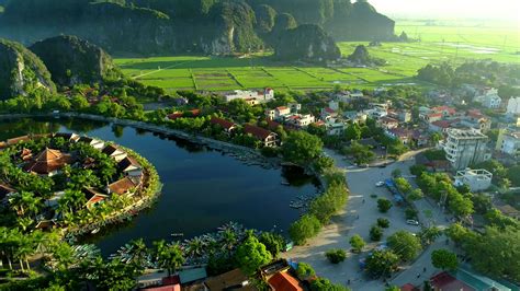 Aerial view 4k video by Drone at Tam Coc, ninh Binh, Vietnam 24486483 Stock Video at Vecteezy