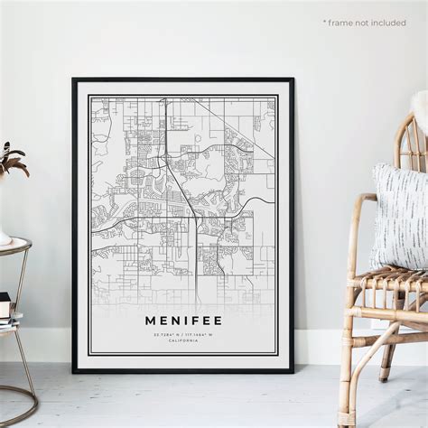 Menifee Map Print Menifee Street Map Poster California | Etsy