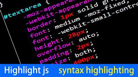 highlight.js - syntax highlighting - in 5 minutes - YouTube