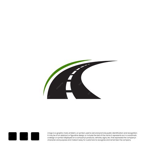 Pista y camino sinuoso, logotipo de carretera. | Vector Premium