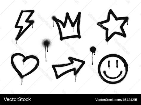 Graffiti drawing symbols set Royalty Free Vector Image