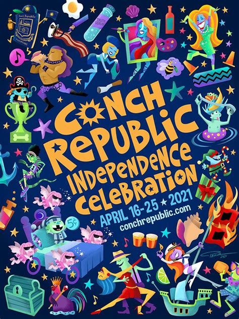 Conch Republic Independence Celebration 2021 Souvenir Poster - The ...