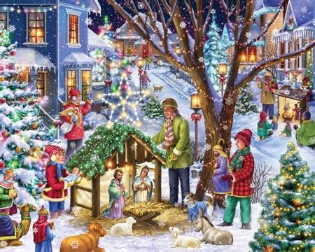 Neighborhood Nativity Jigsaw Puzzle, 1000 Pieces: Randy Wollenmann ...