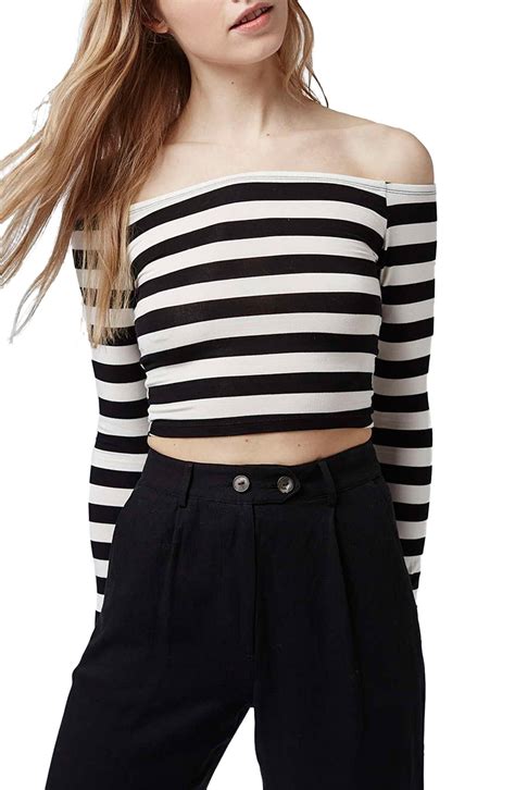 Topshop Stripe Off the Shoulder Top | Nordstrom