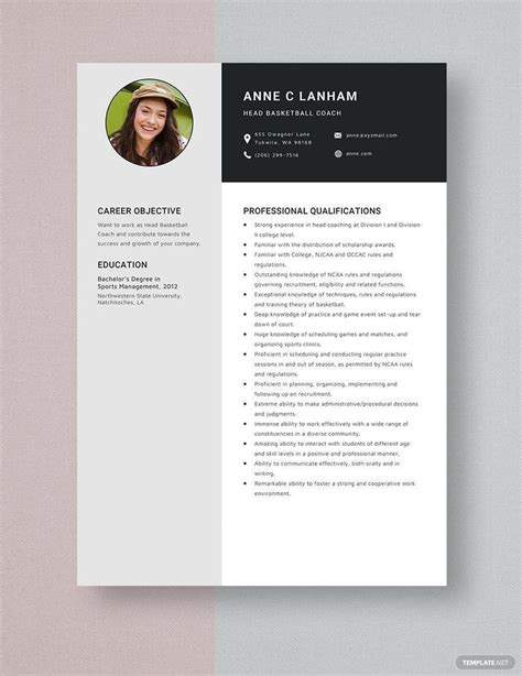 College Basketball Coach Resume in Pages, Word - Download | Template.net