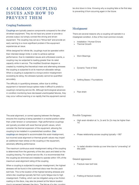 4 COMMON COUPLING ISSUES AND HOW TO PREVENT THEM | PDF | Electric Motor | Mechanical Engineering