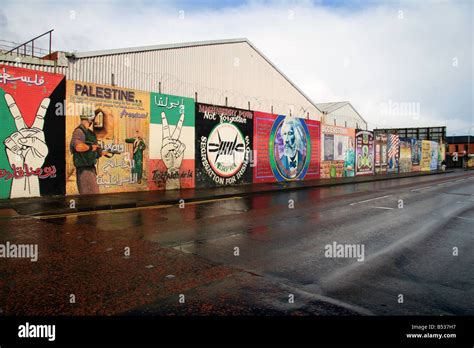 A section of the 'Solidarity' Wall on the Falls Road, Belfast, Northern ...