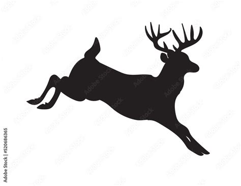 deer silhouette vector, jumping deer vector, deer running, deer jumping ...